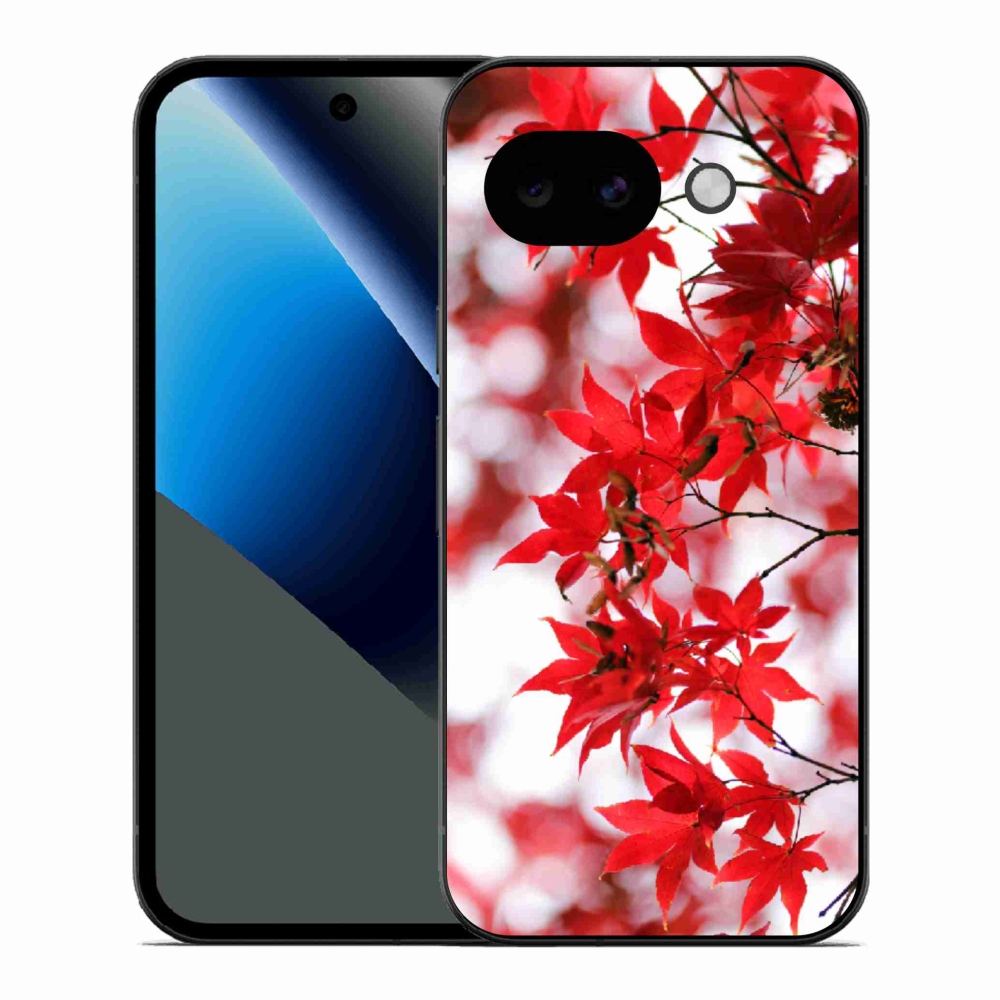 Gélový kryt mmCase na Google Pixel 10a - červené listy