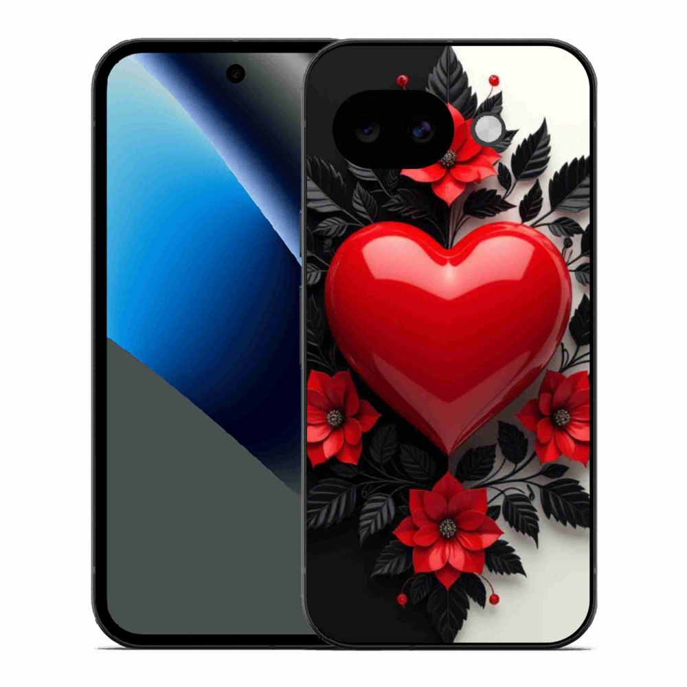 Gélový kryt mmCase na Google Pixel 10a - červené srdce