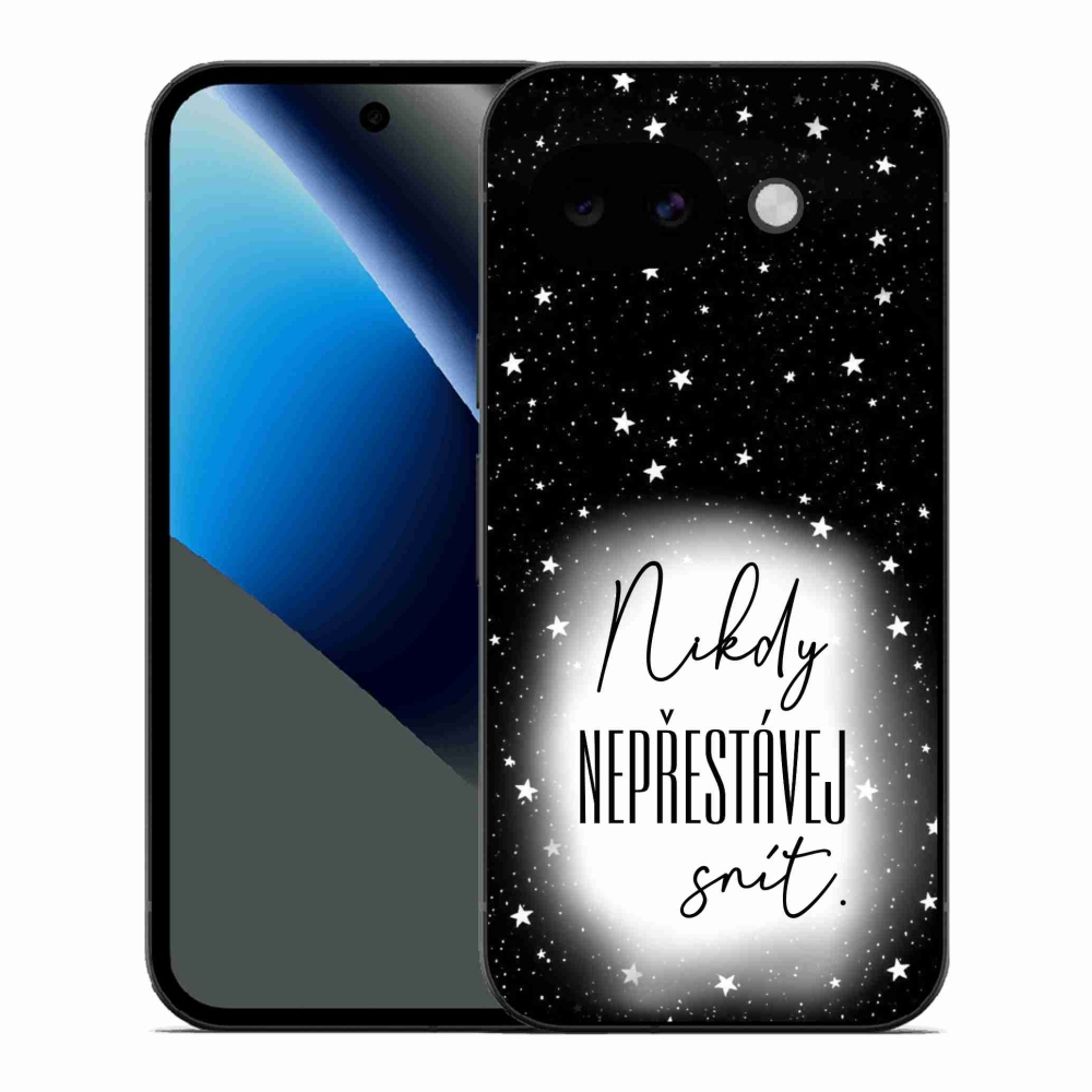 Gélový kryt mmCase na Google Pixel 10a - citát 1 bieločierne pozadie