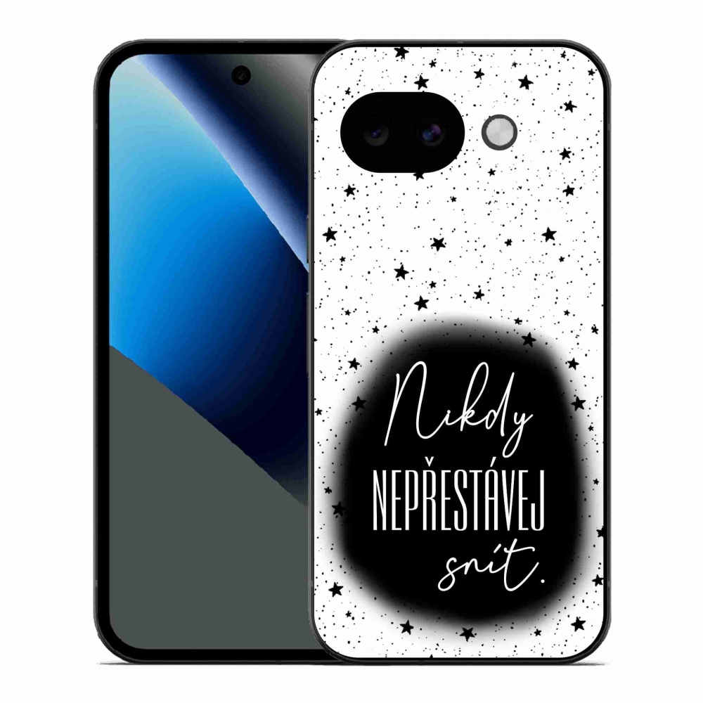 Gélový kryt mmCase na Google Pixel 10a - citát 1 čiernobiele pozadie