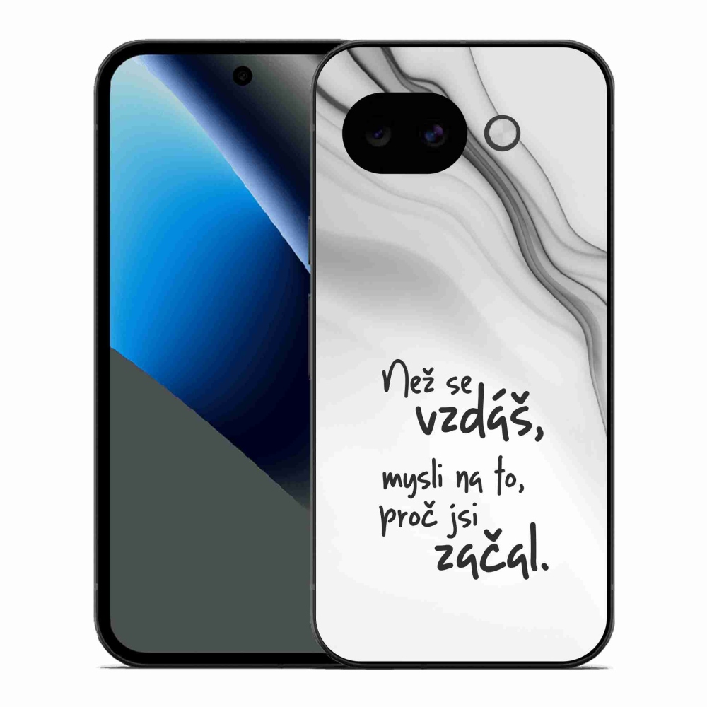 Gélový kryt mmCase na Google Pixel 10a - citát 2 biele pozadie
