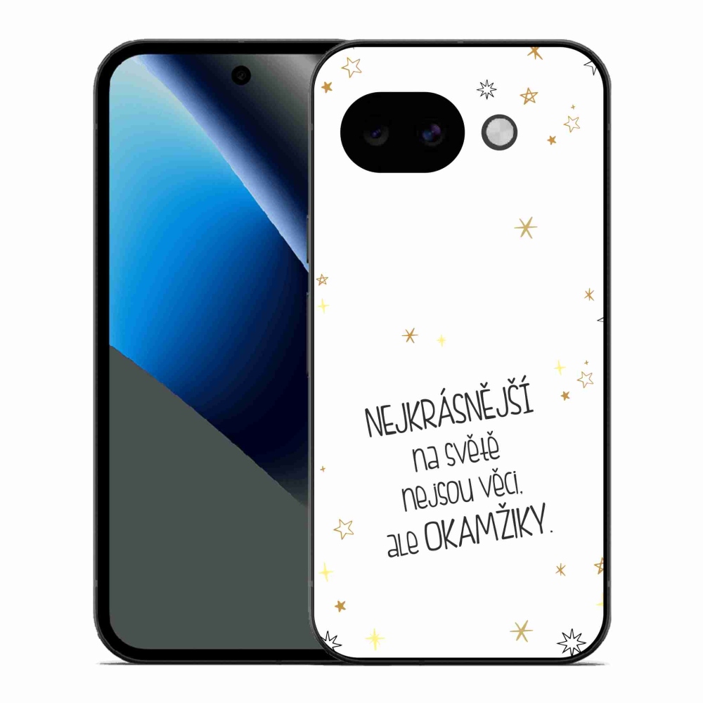 Gélový kryt mmCase na Google Pixel 10a - citát 4 biele pozadie