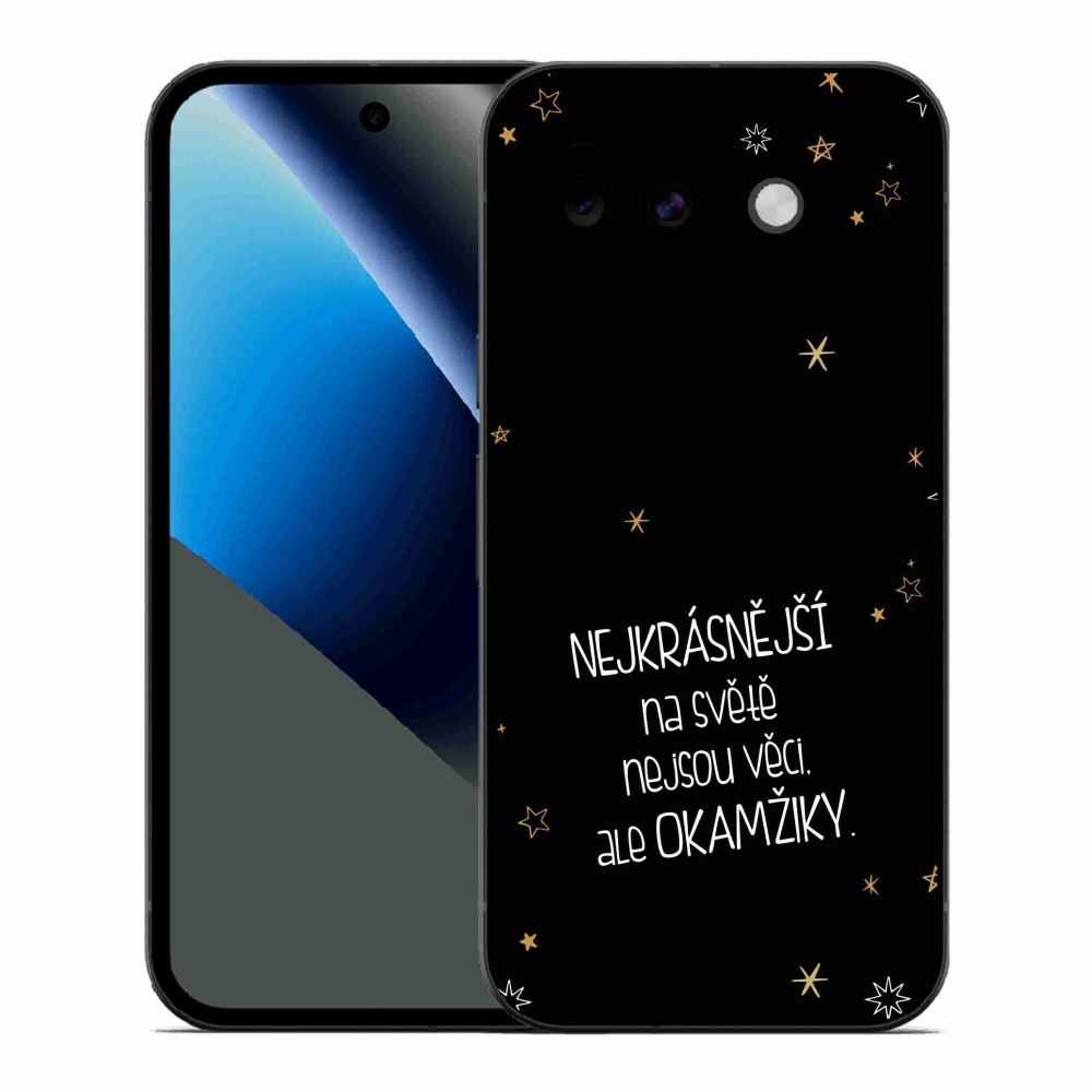 Gélový kryt mmCase na Google Pixel 10a - citát 4 čierne pozadie