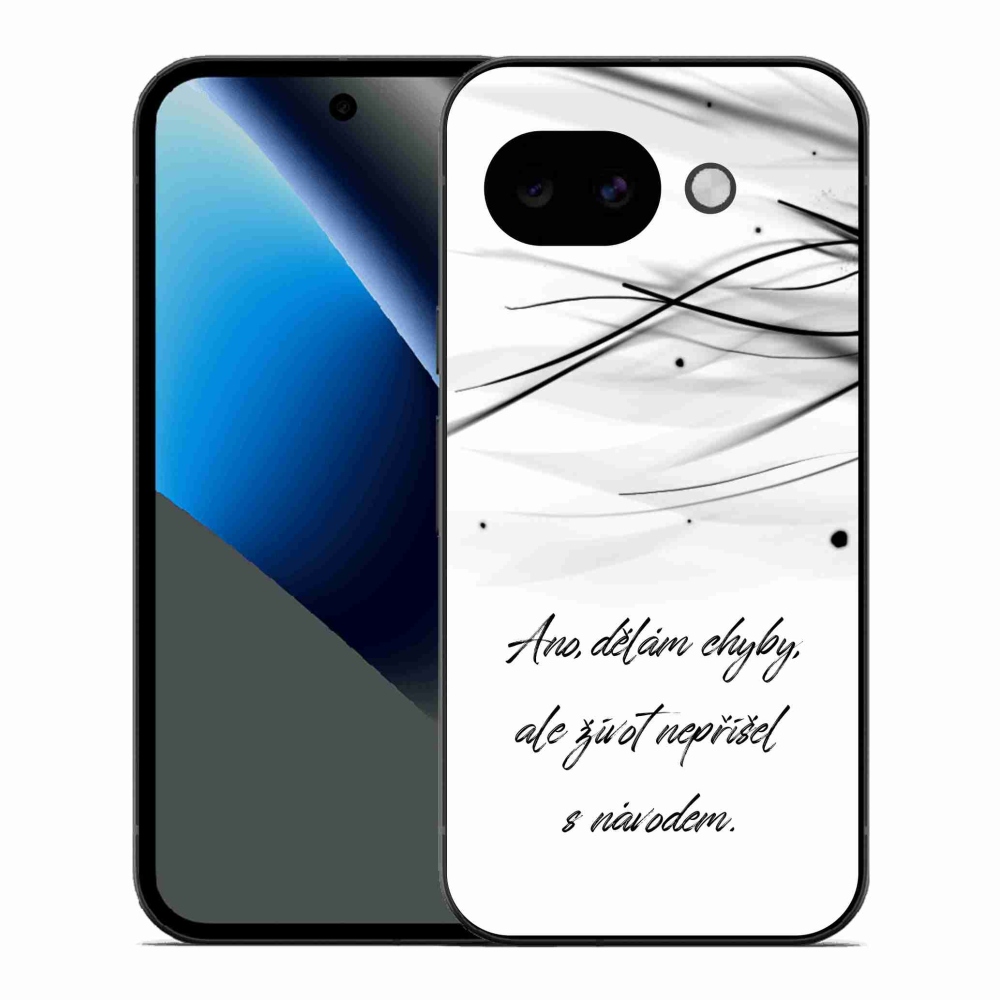 Gélový kryt mmCase na Google Pixel 10a - citát biele pozadie