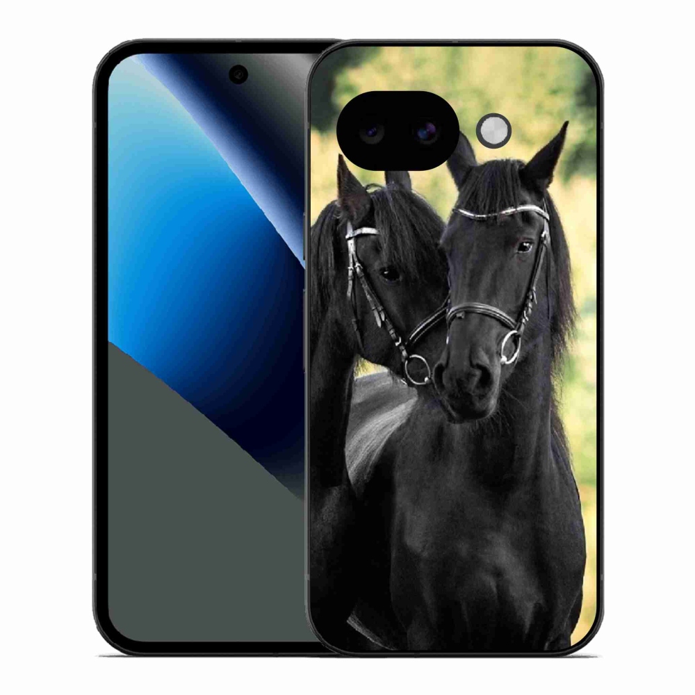 Gélový kryt mmCase na Google Pixel 10a - dva čierne kone