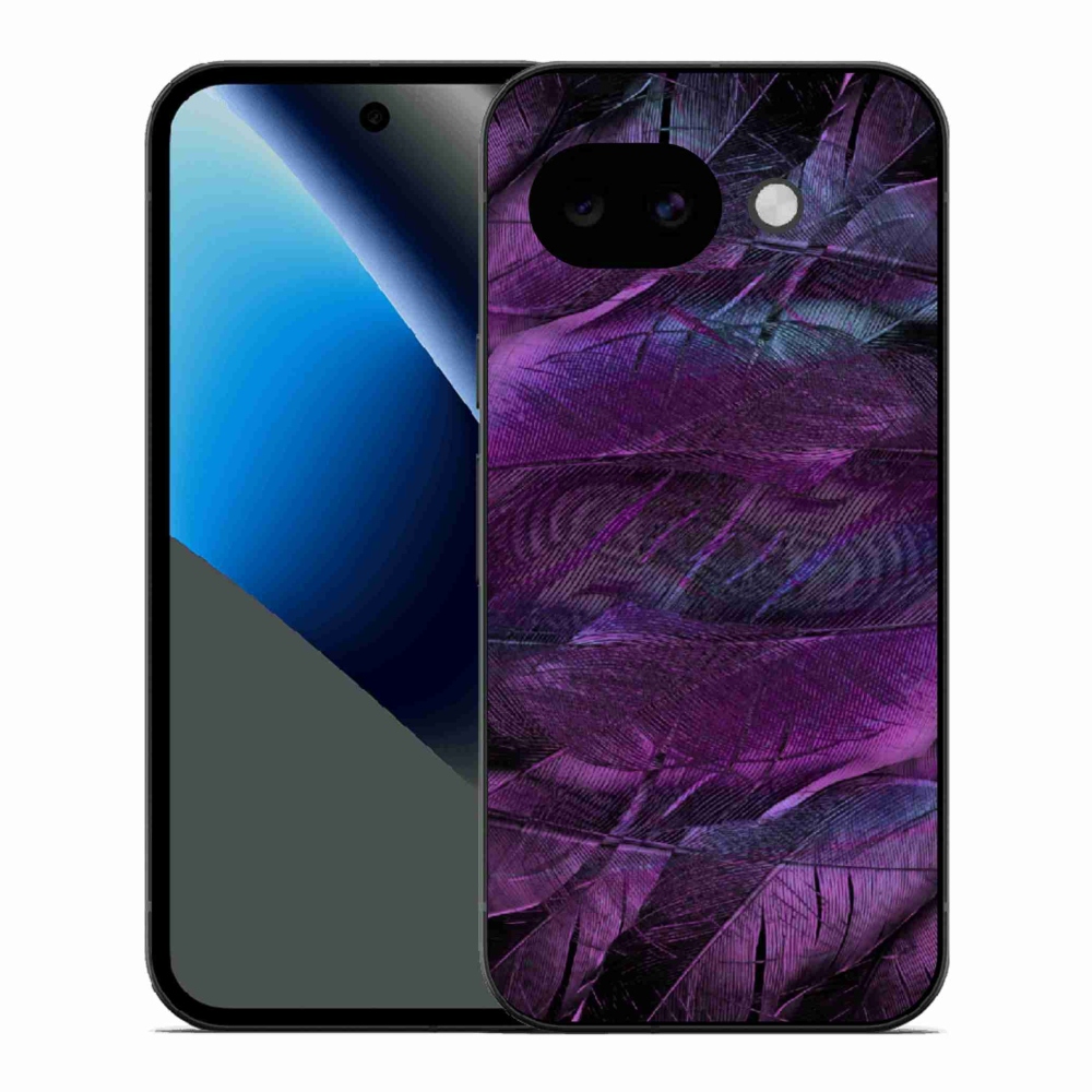 Gélový kryt mmCase na Google Pixel 10a - fialové pierka