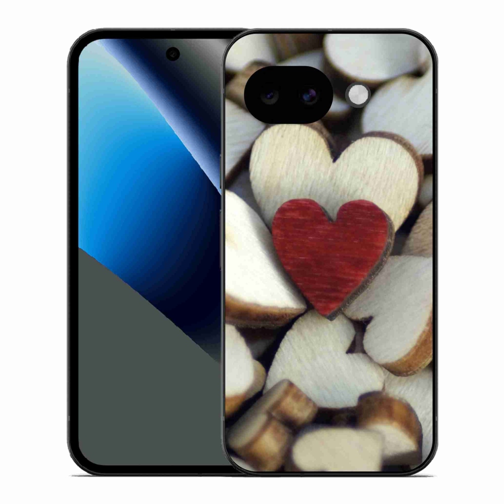 Gélový kryt mmCase na Google Pixel 10a - gravírované červené srdce