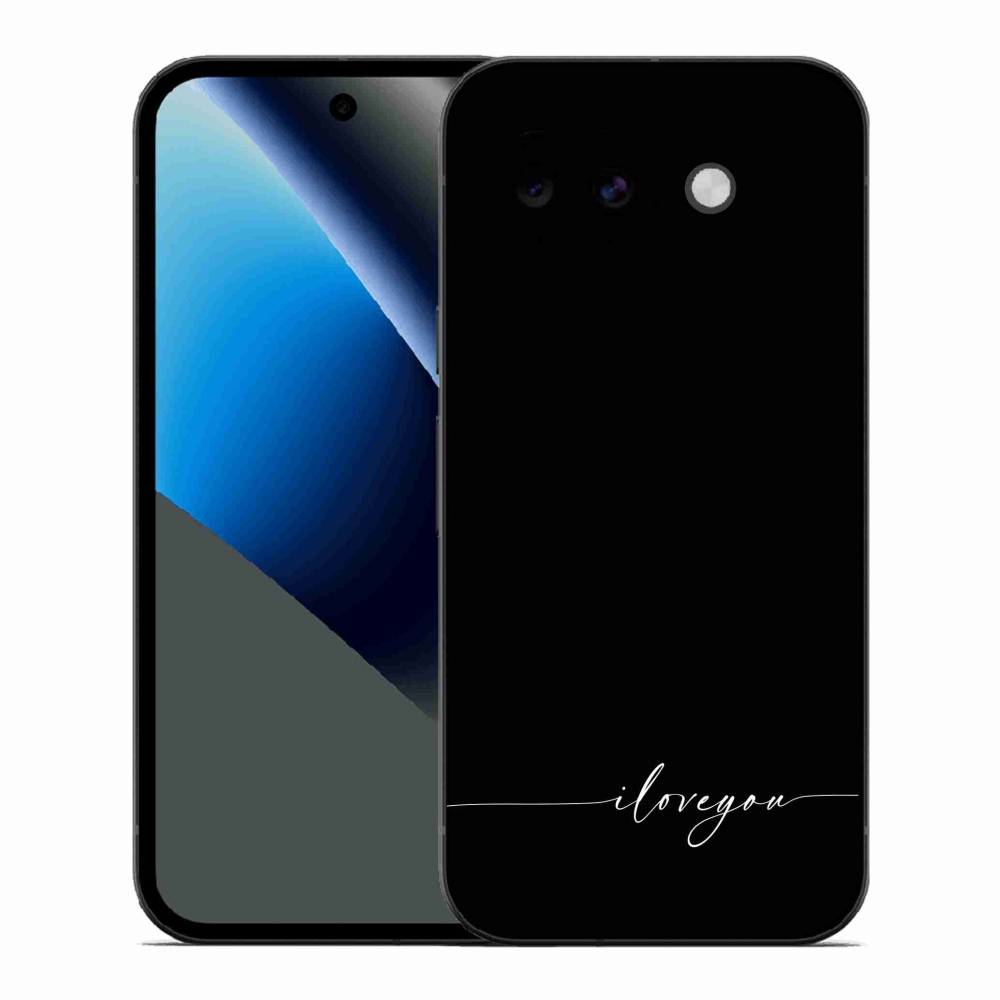 Gélový kryt mmCase na Google Pixel 10a - I love you čierne pozadie