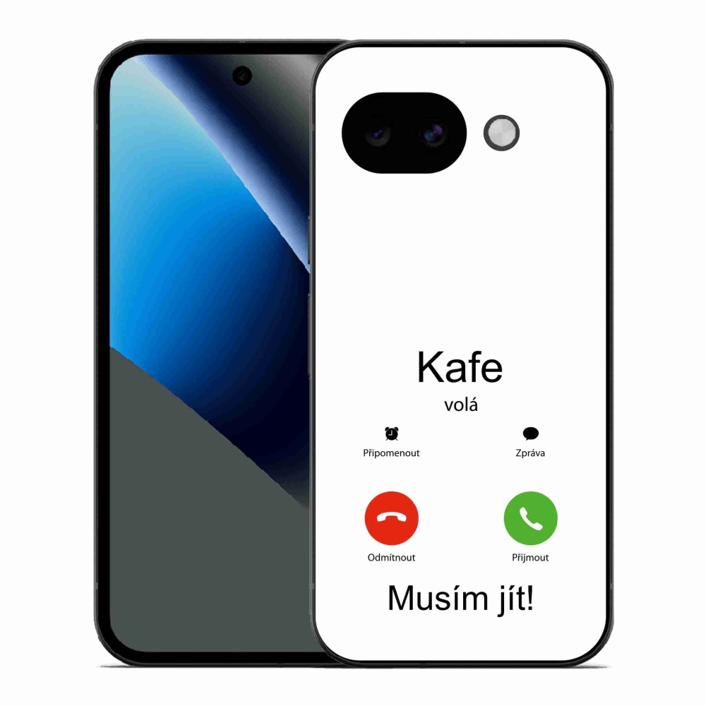 Gélový kryt mmCase na Google Pixel 10a - káva volá biele pozadie