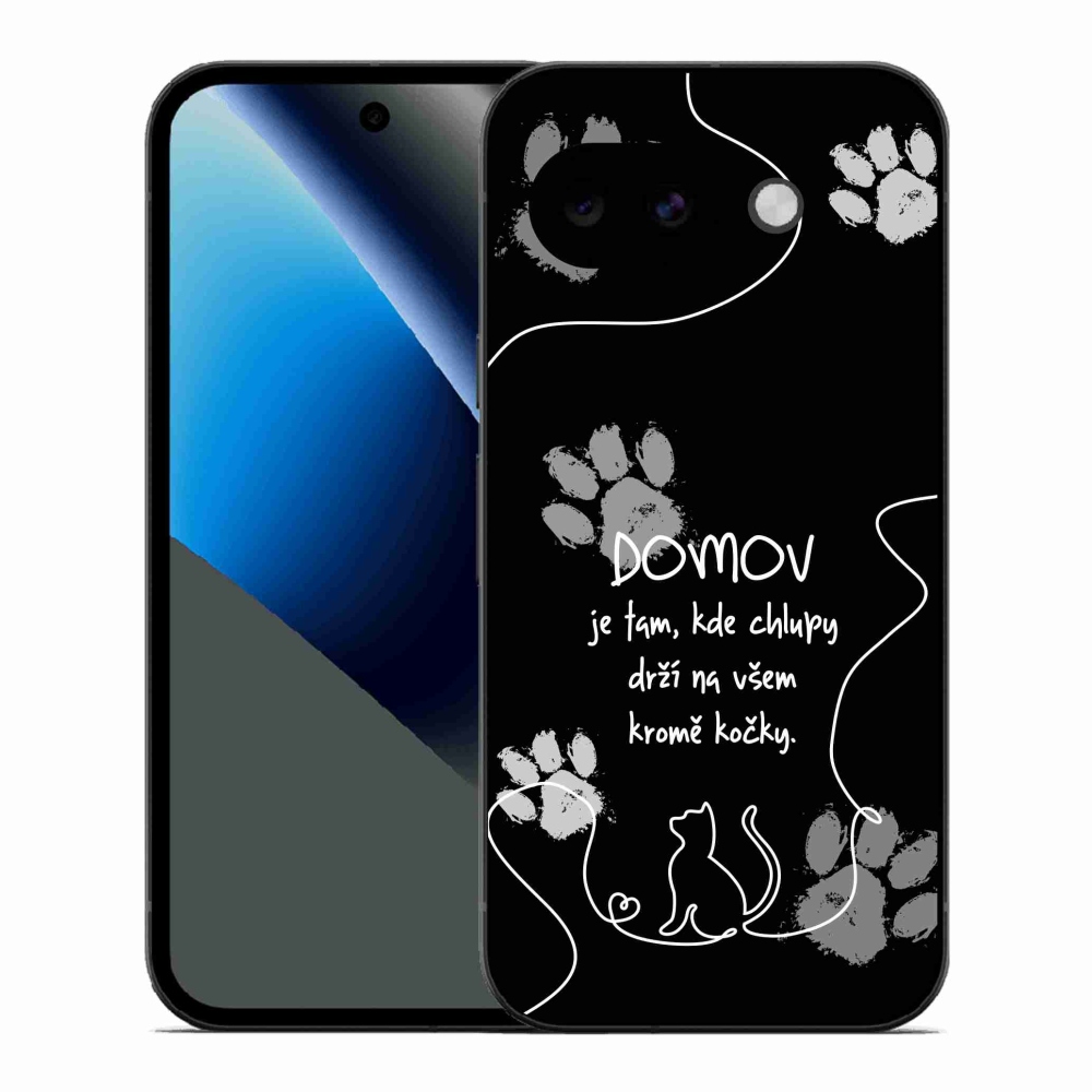 Gélový kryt mmCase na Google Pixel 10a - mačacie motív čierne pozadie