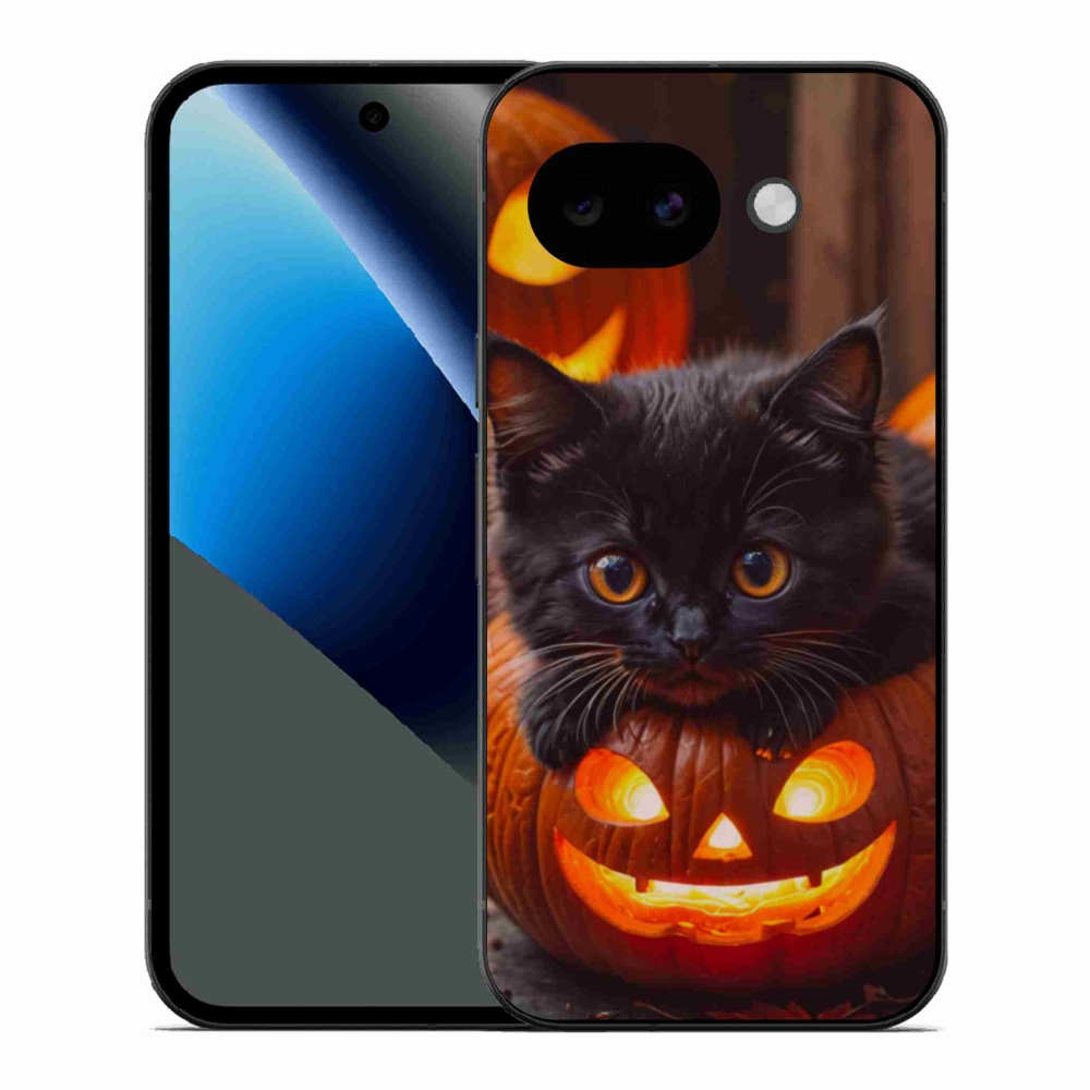 Gélový kryt mmCase na Google Pixel 10a - mačiatko a tekvica
