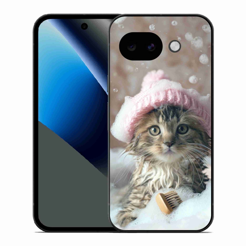 Gélový kryt mmCase na Google Pixel 10a - mačiatko a kúpeľ