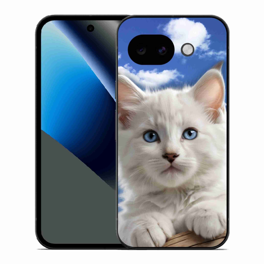 Gélový kryt mmCase na Google Pixel 10a - mačiatko a oblaky