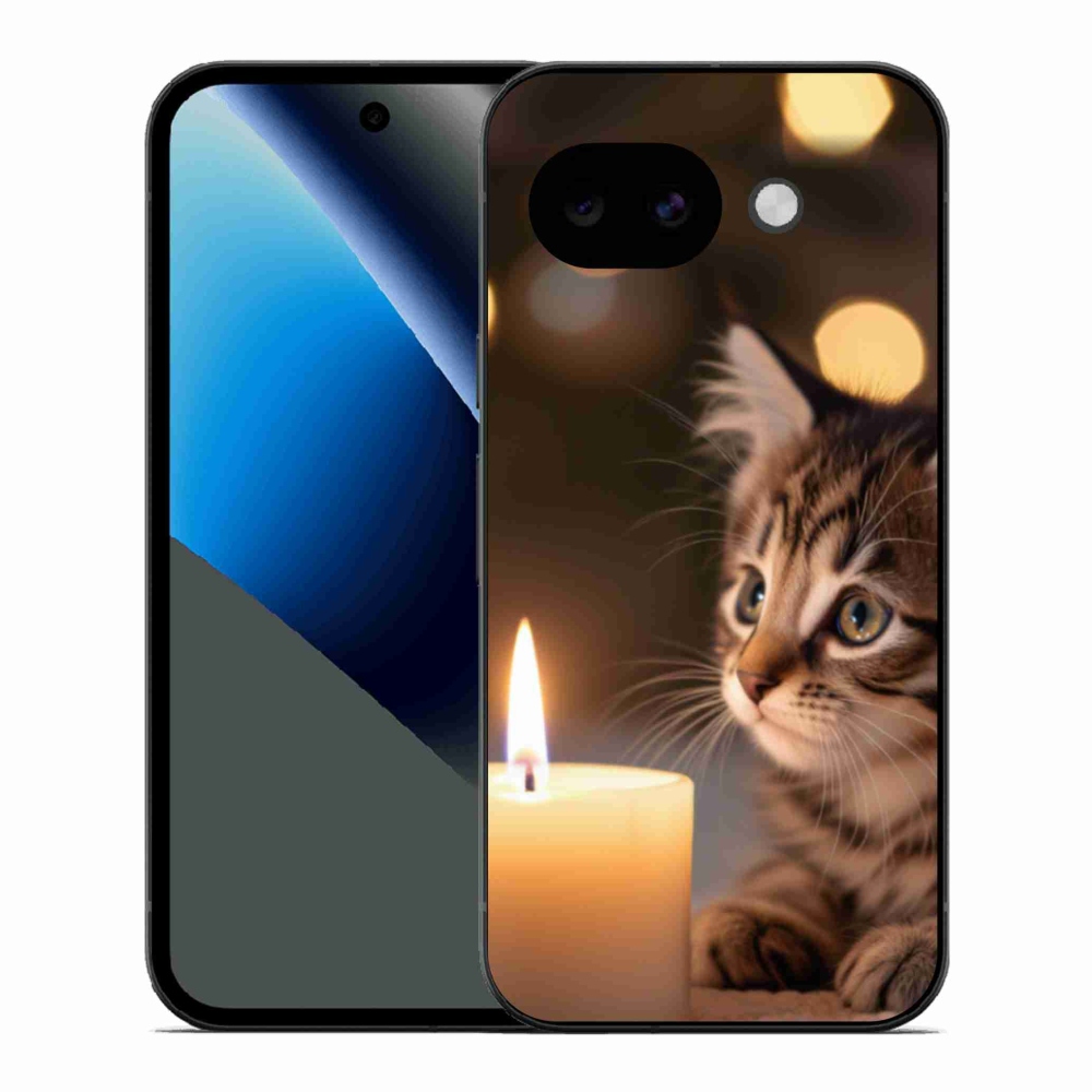 Gélový kryt mmCase na Google Pixel 10a - mačiatko a sviečka