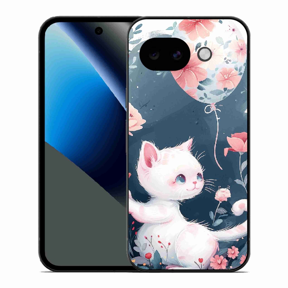 Gélový kryt mmCase na Google Pixel 10a - mačiatko s balónikom