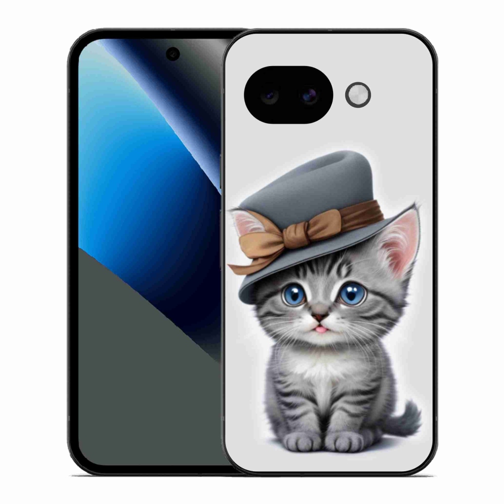Gélový kryt mmCase na Google Pixel 10a - mačiatko s klobúkom