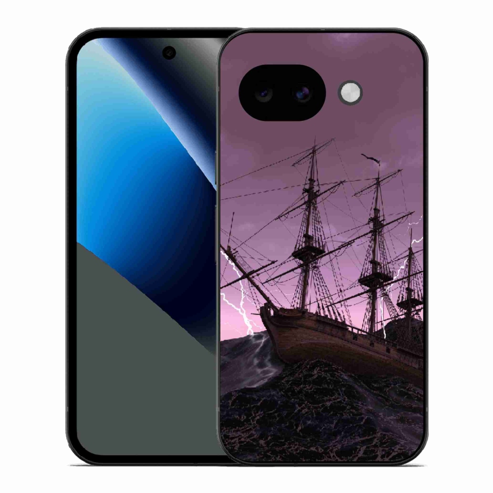 Gélový kryt mmCase na Google Pixel 10a - loď v búrke