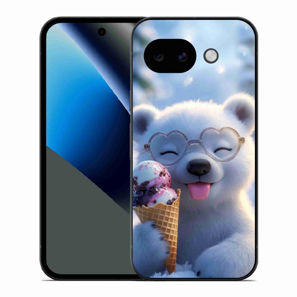 Gélový kryt mmCase na Google Pixel 10a - medvedík so zmrzlinou