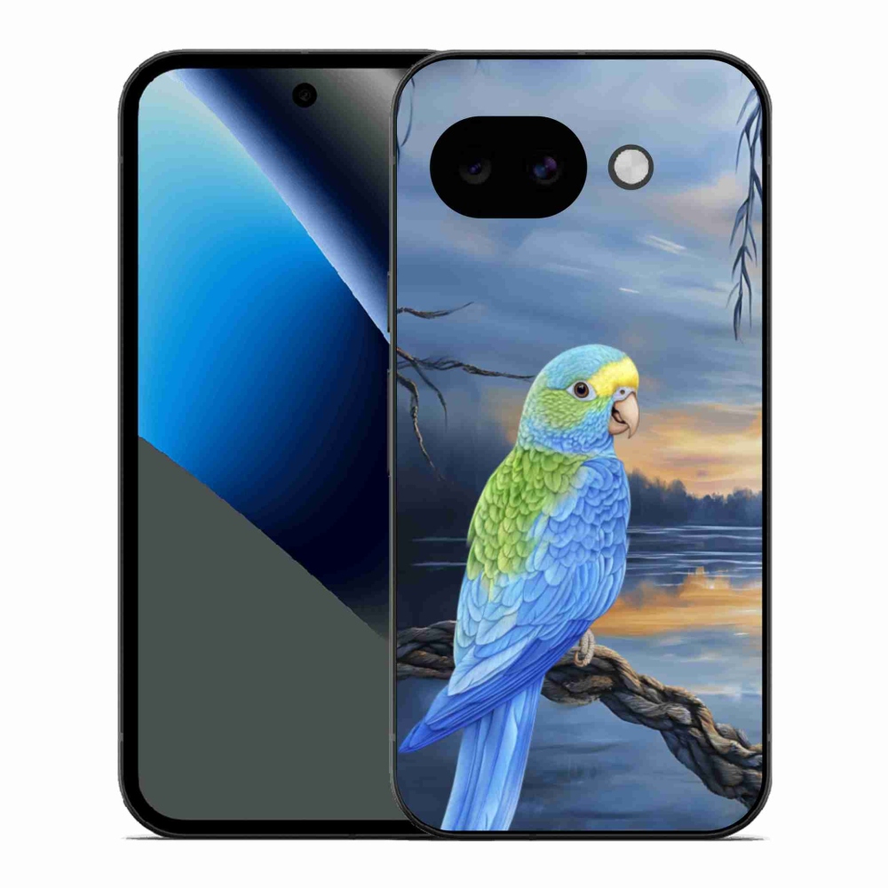 Gélový kryt mmCase na Google Pixel 10a - modrý papagáj