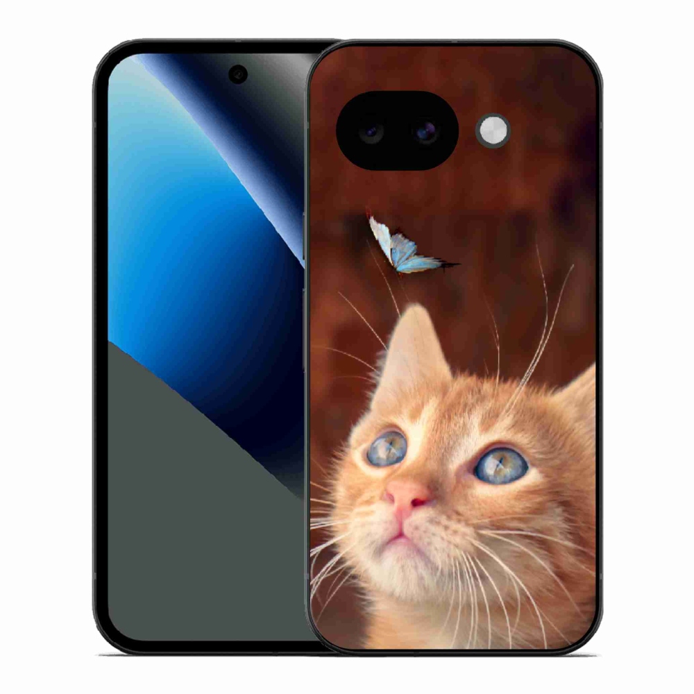 Gélový kryt mmCase na Google Pixel 10a - motýľ a mačiatko