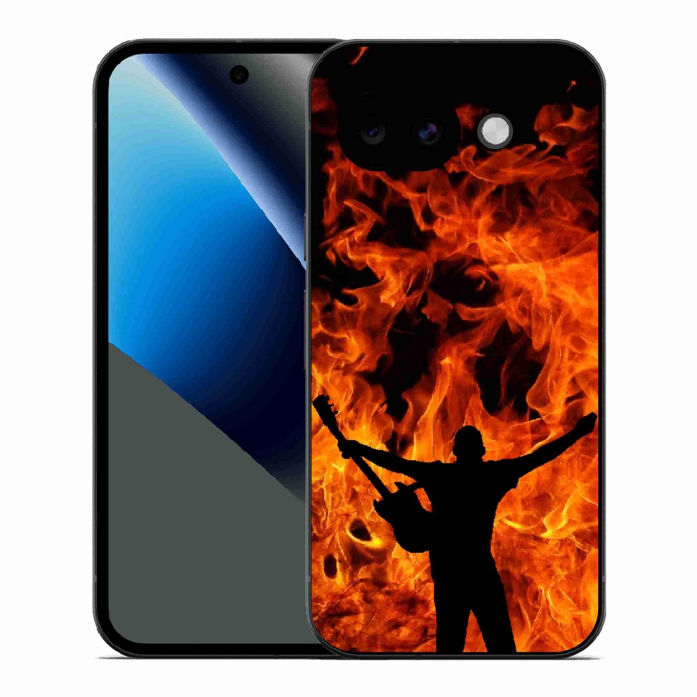 Gélový kryt mmCase na Google Pixel 10a - muzikant a oheň