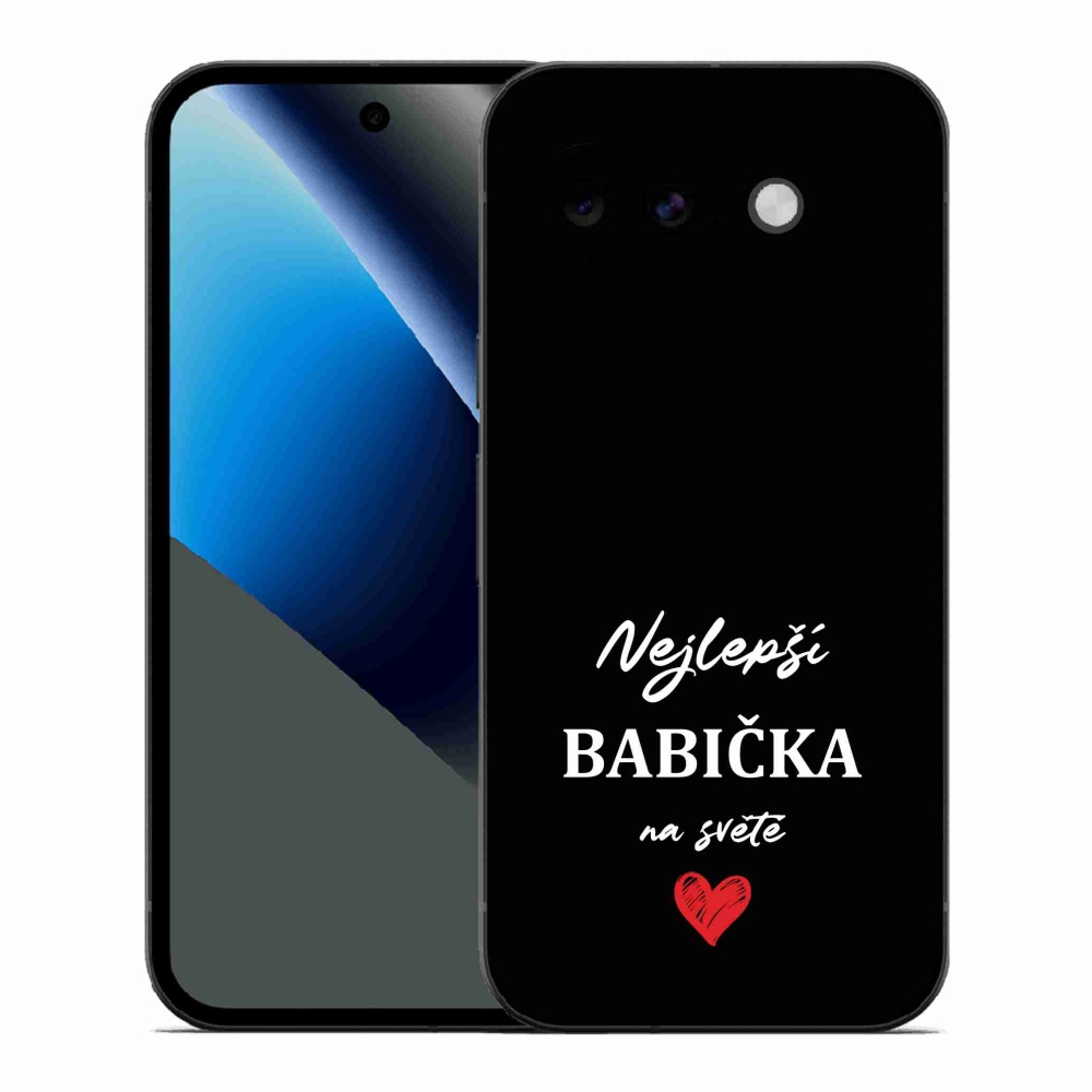 Gélový kryt mmCase na Google Pixel 10a - najlepšia babička 1 čierne pozadie