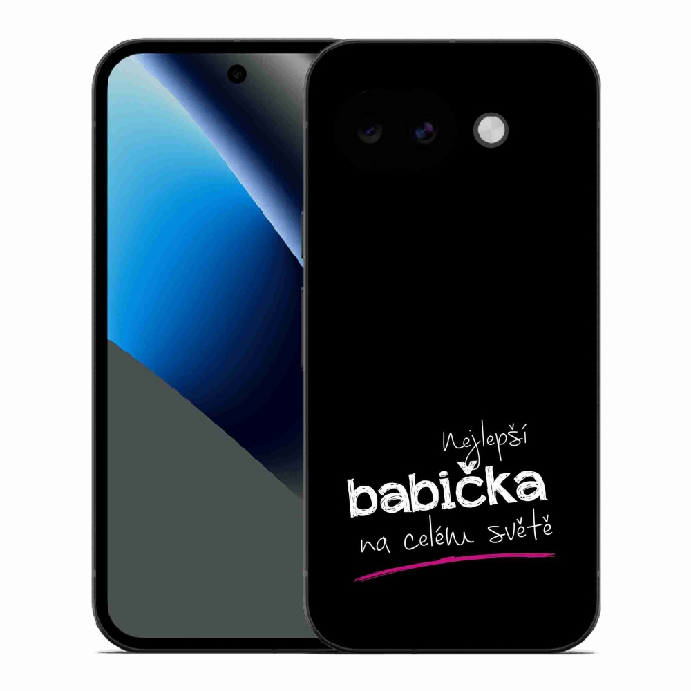 Gélový kryt mmCase na Google Pixel 10a - najlepšia babička 4 čierne pozadie