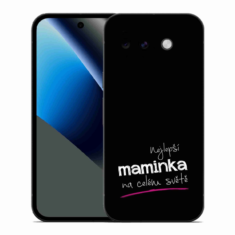 Gélový kryt mmCase na Google Pixel 10a - najlepšia mamička 4 čierne pozadie