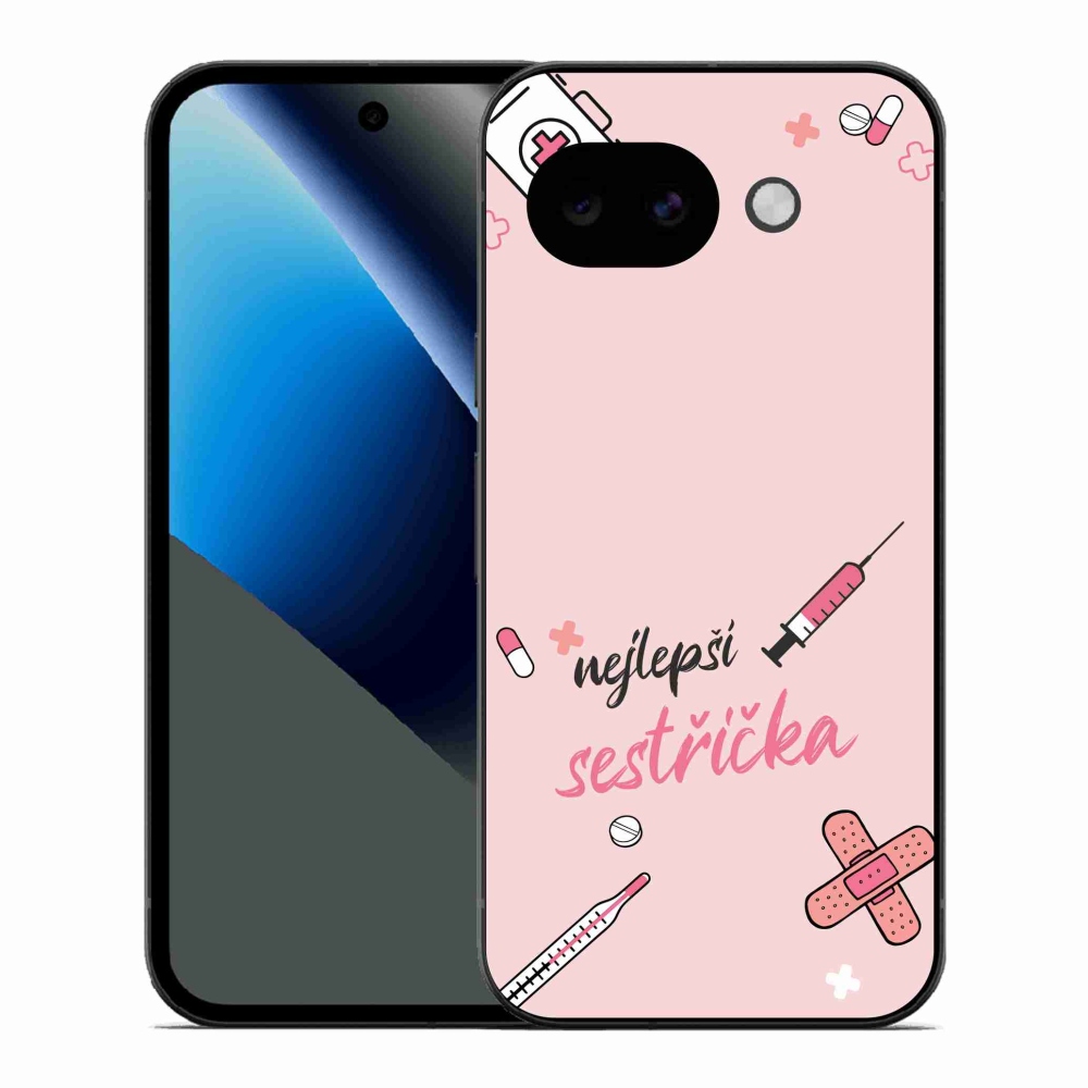 Gélový kryt mmCase na Google Pixel 10a - najlepšia sestrička ružové pozadie