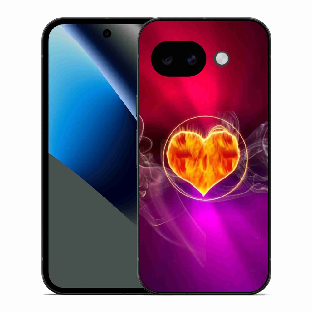 Gélový kryt mmCase na Google Pixel 10a - ohnivé srdce