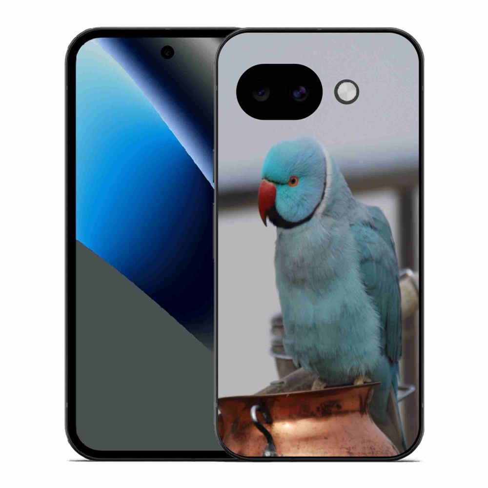Gélový kryt mmCase na Google Pixel 10a - papagáj Alexandr modrý