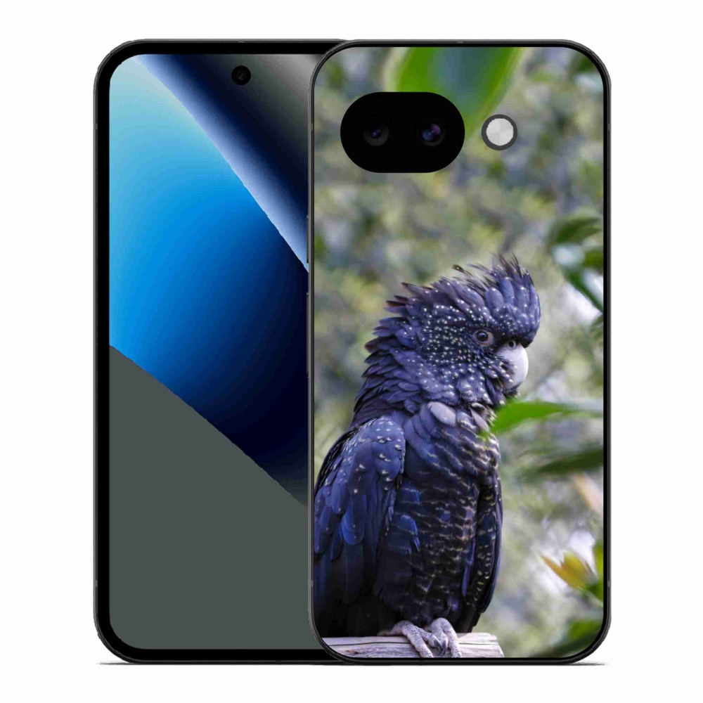 Gélový kryt mmCase na Google Pixel 10a - papagáj kakadu čierny