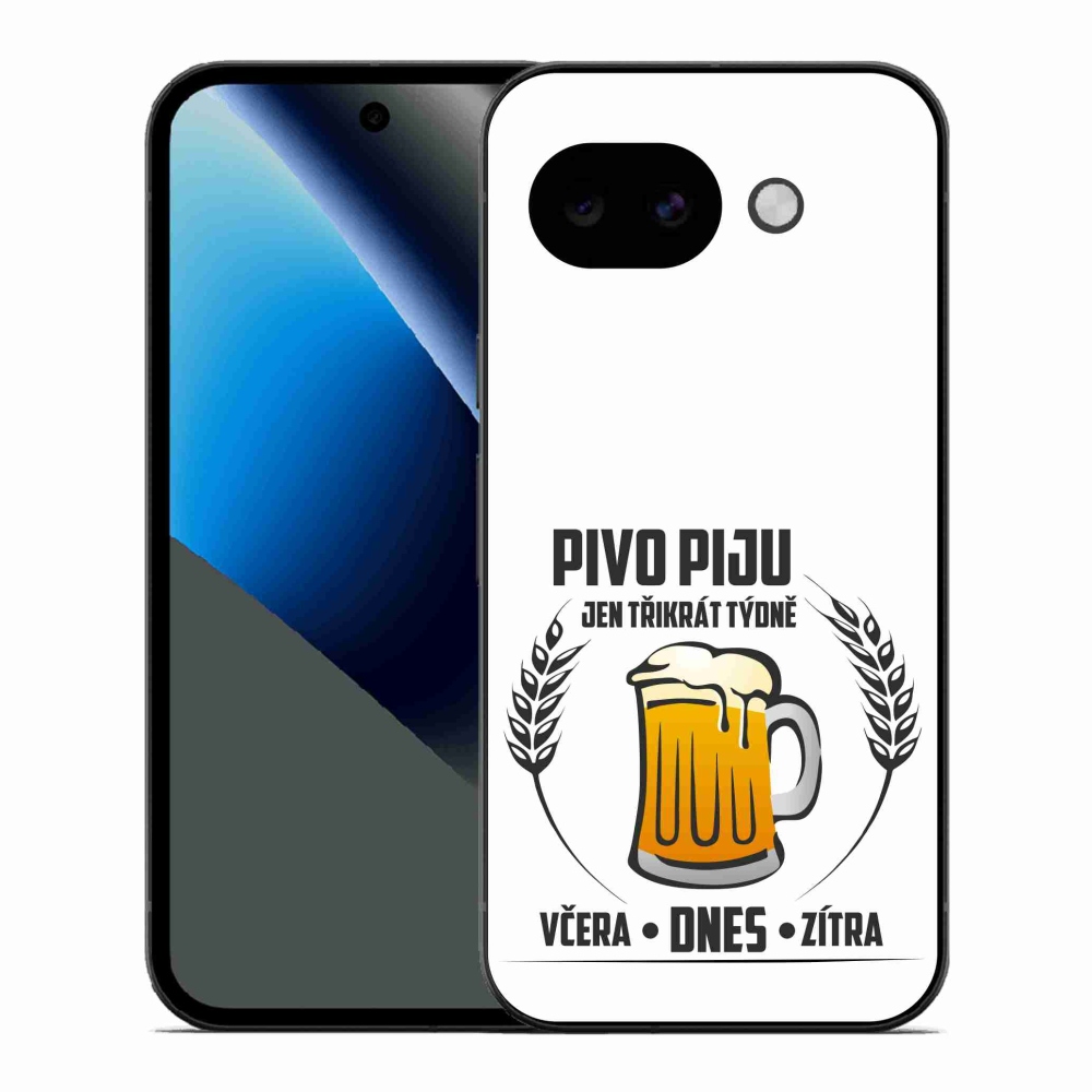 Gélový kryt mmCase na Google Pixel 10a - pivný motív biele pozadie