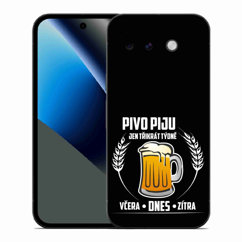 Gélový kryt mmCase na Google Pixel 10a - pivný motív čierne pozadie