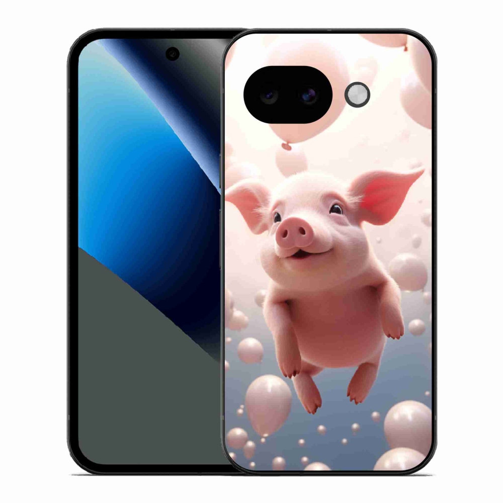 Gélový kryt mmCase na Google Pixel 10a - prasiatko s balónikmi