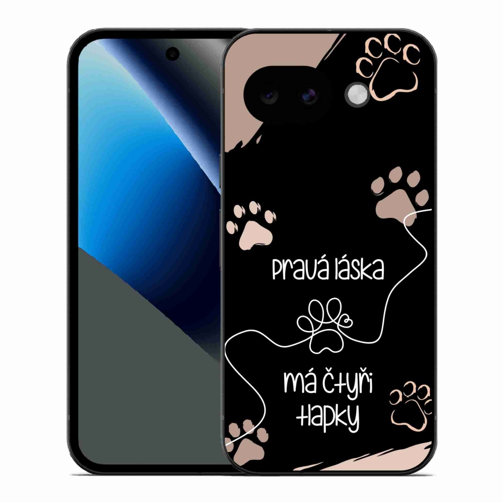 Gélový kryt mmCase na Google Pixel 10a - psí motív 1 čierne pozadie