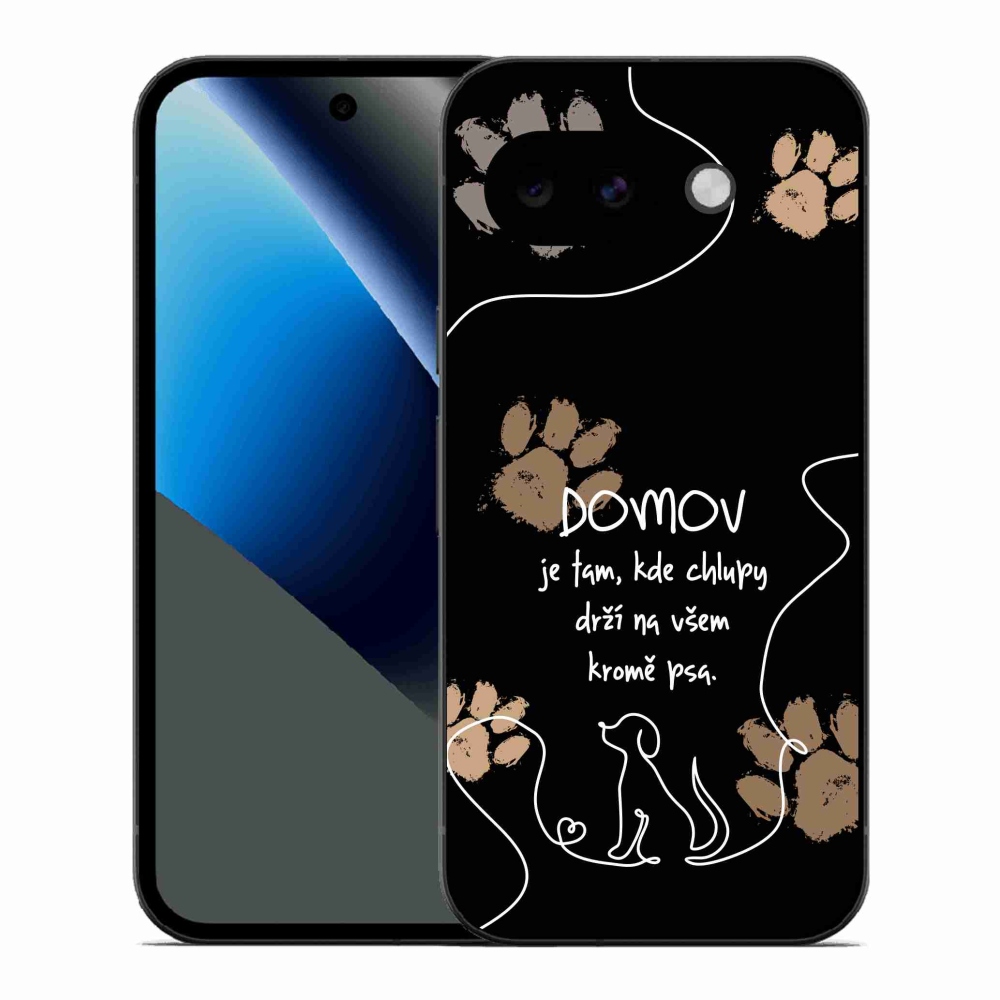 Gélový kryt mmCase na Google Pixel 10a - psí motív čierne pozadie