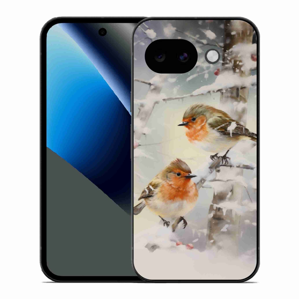 Gélový kryt mmCase na Google Pixel 10a - vtáčiky v zime