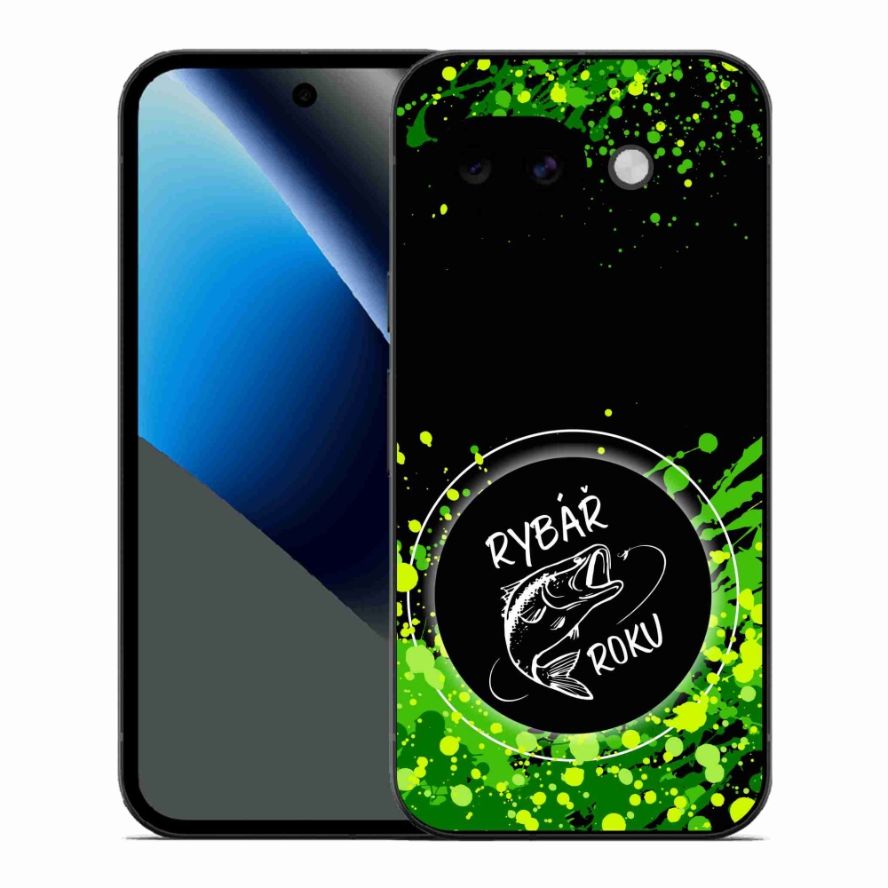 Gélový kryt mmCase na Google Pixel 10a - rybár roku čierne pozadie