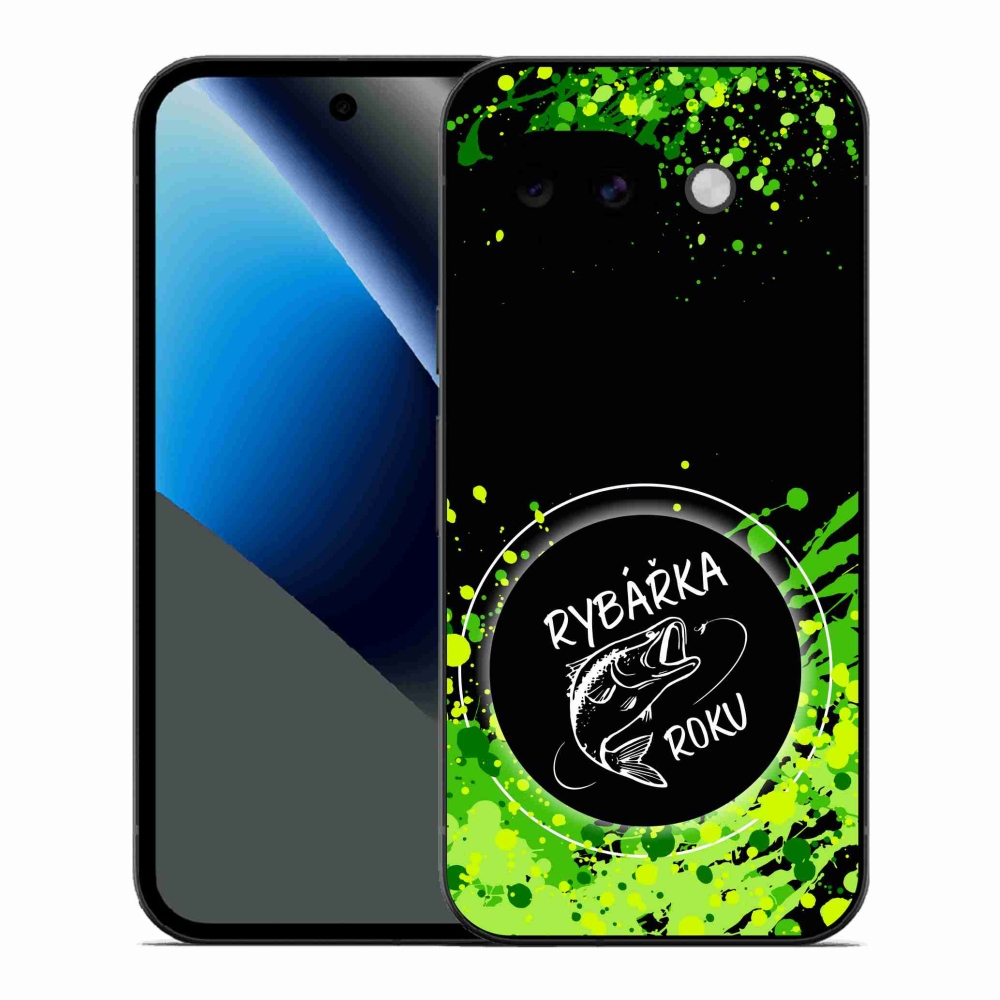 Gélový kryt mmCase na Google Pixel 10a - rybárka roku čierne pozadie