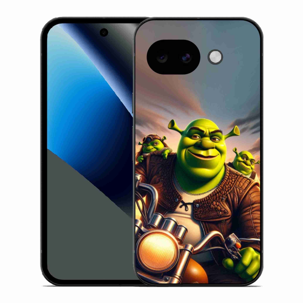 Gélový kryt mmCase na Google Pixel 10a - shrek na motorke