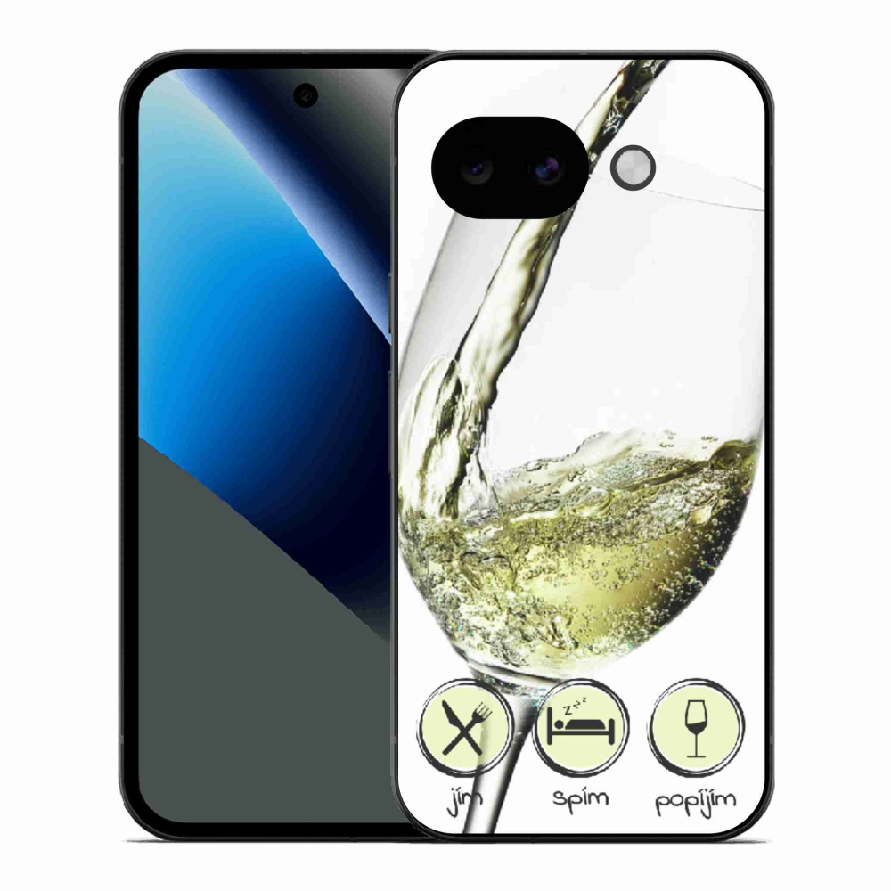 Gélový kryt mmCase na Google Pixel 10a - pohár vína bielej