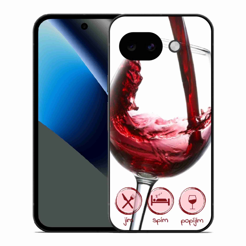 Gélový kryt mmCase na Google Pixel 10a - pohár vína červené