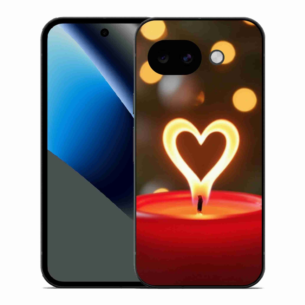 Gélový kryt mmCase na Google Pixel 10a - srdce z plameňa