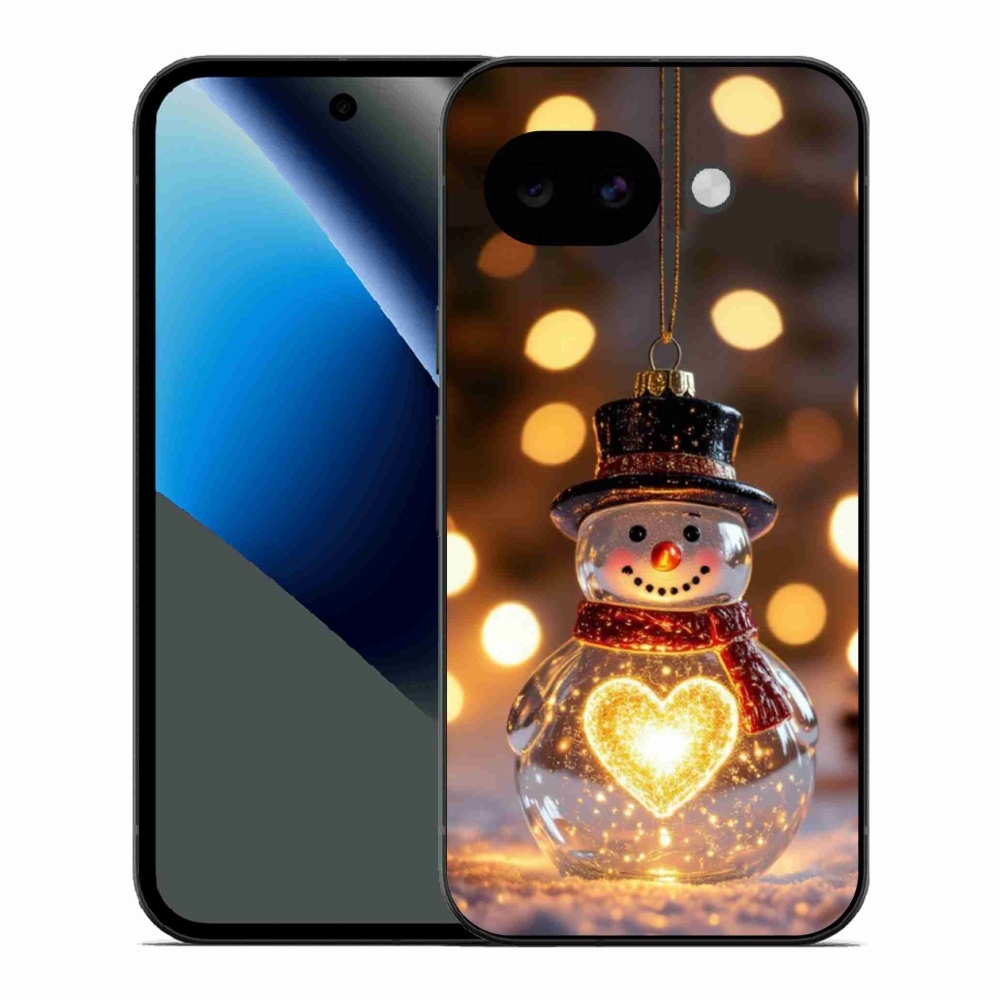 Gélový kryt mmCase na Google Pixel 10a - svietiaci vianočný snehuliak