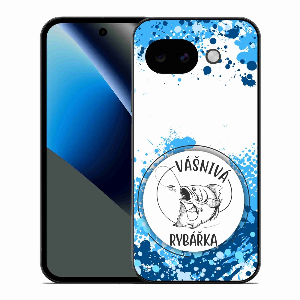 Gélový kryt mmCase na Google Pixel 10a - vášnivá rybárka biele pozadie