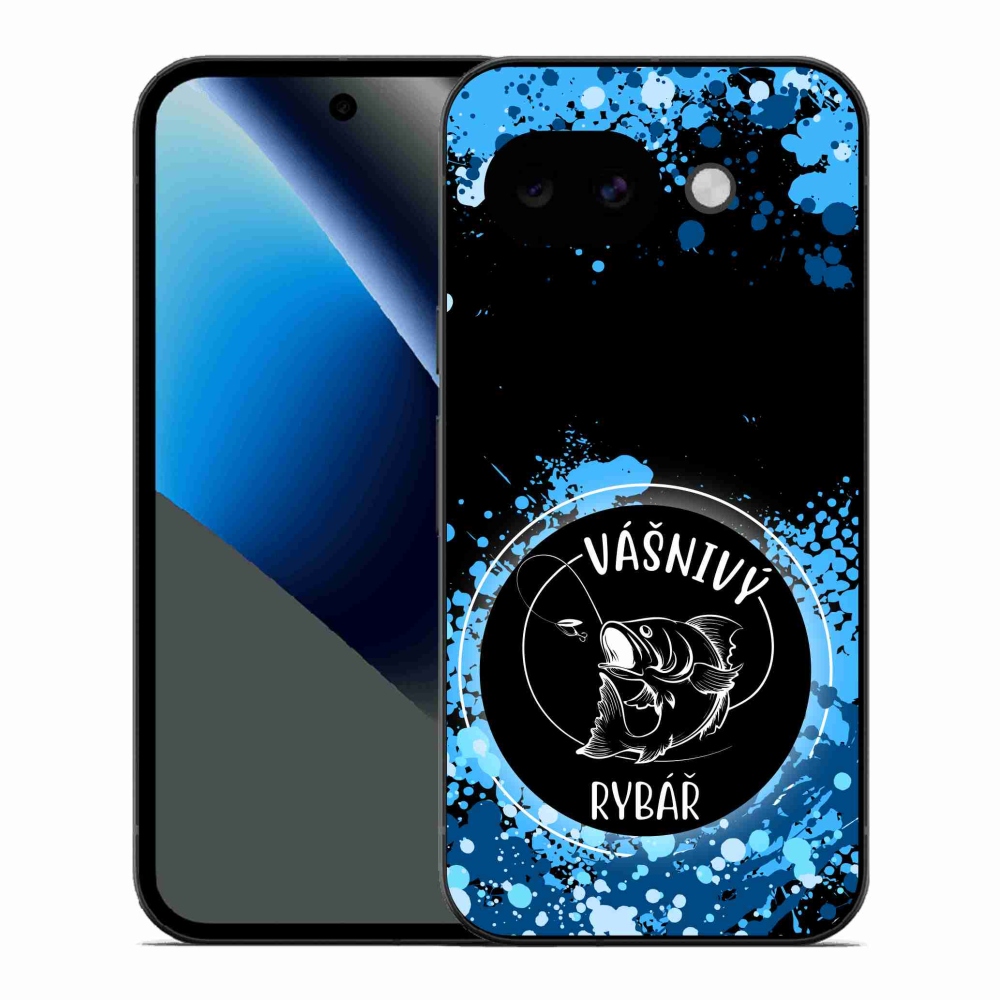 Gélový kryt mmCase na Google Pixel 10a - vášnivý rybár čierne pozadie