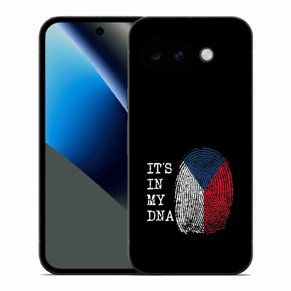 Gélový kryt mmCase na Google Pixel 10a - vlajka odtlačok prsta čierne pozadie