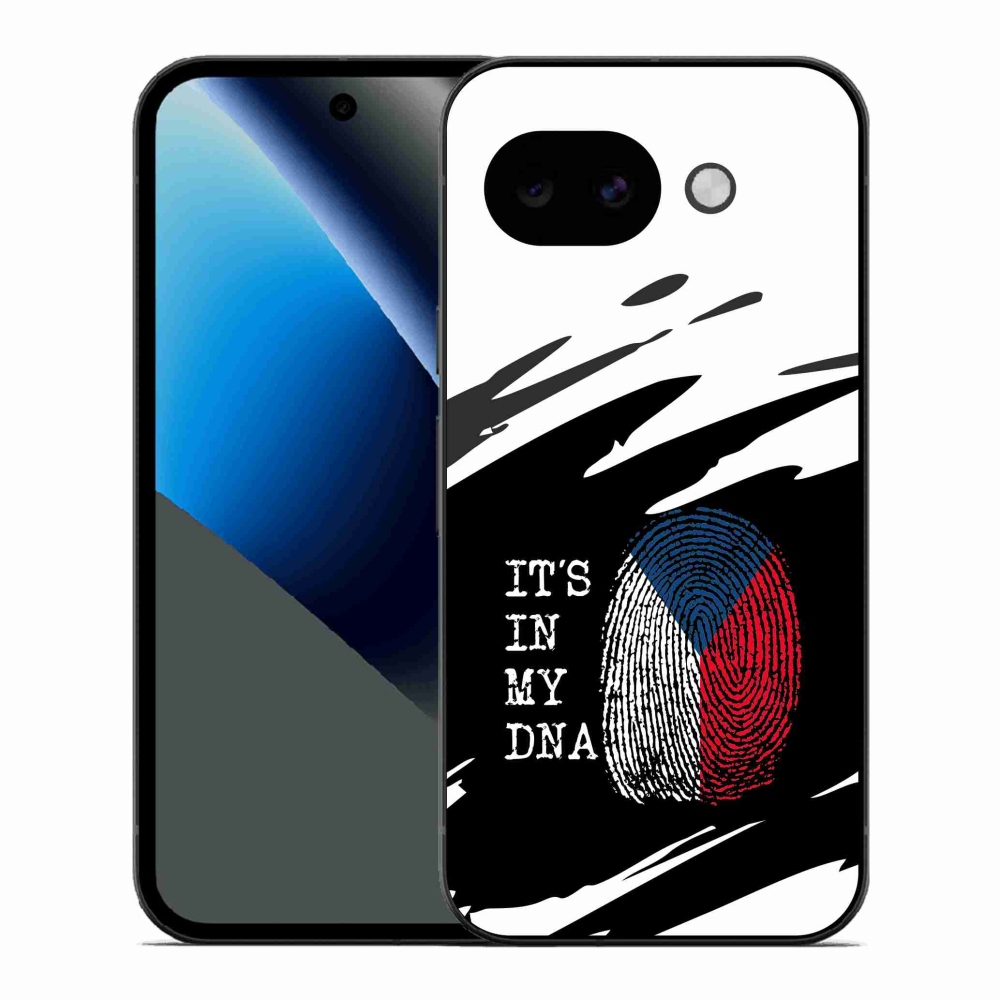 Gélový kryt mmCase na Google Pixel 10a - vlajka odtlačok prsta čiernobiele pozadie