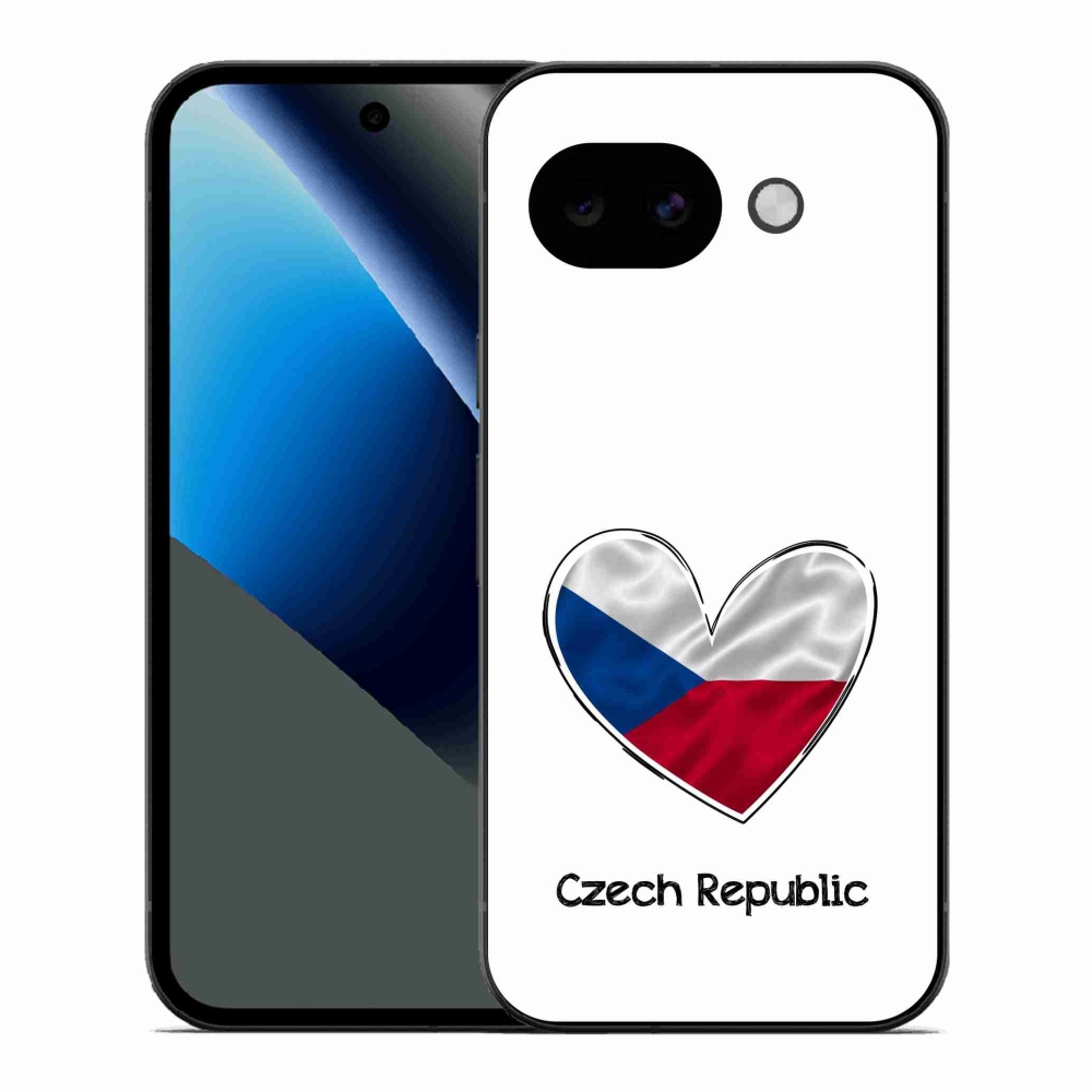 Gélový kryt mmCase na Google Pixel 10a - vlajka srdca biele pozadie